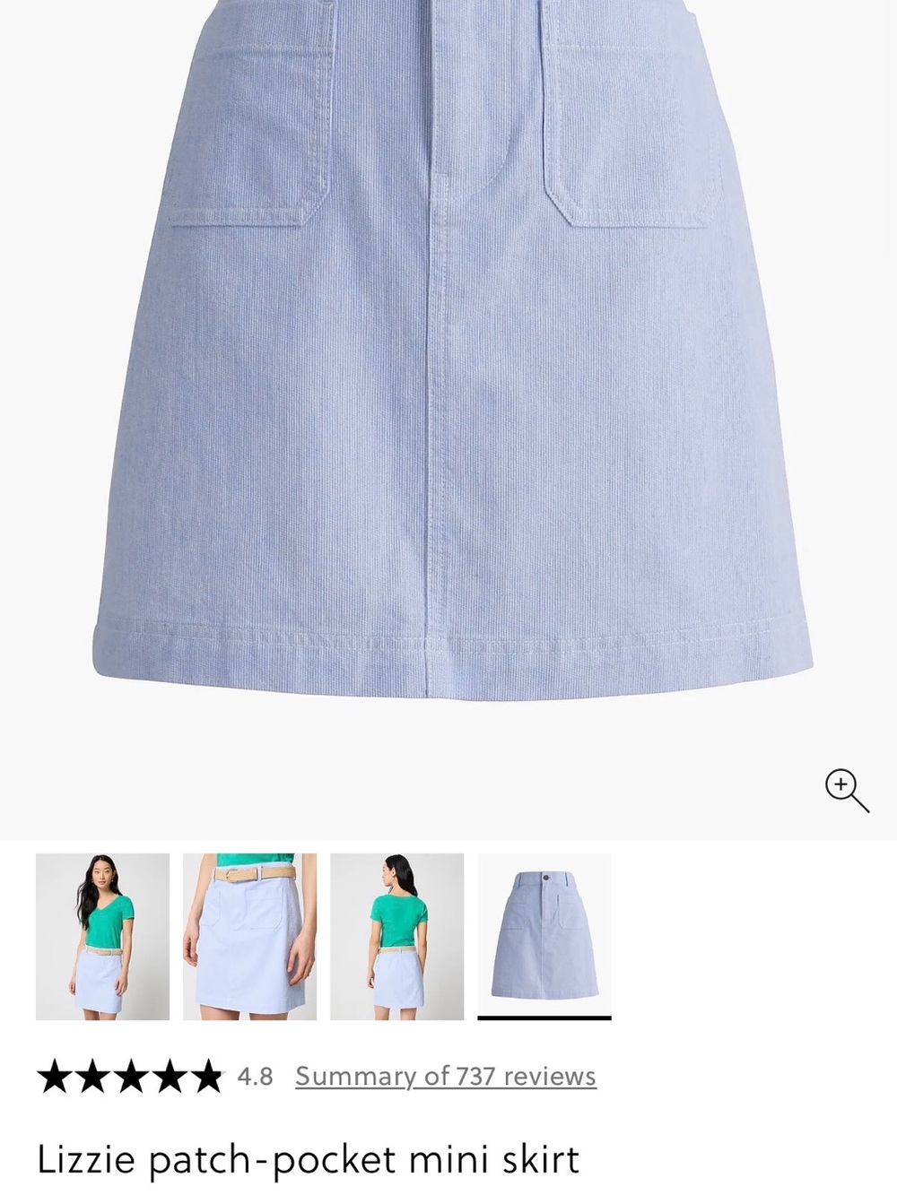 J. Crew Light Blue Patch-Pocket Mini Skirt